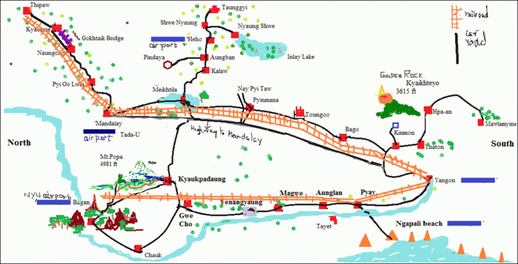Orientierungskarte - Yenangyaung