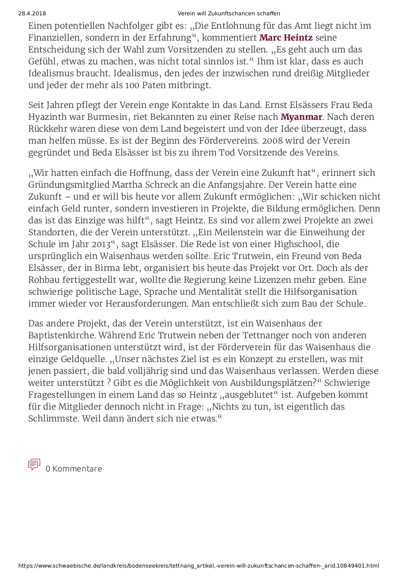 Verein will Zukunftschancen schaffen